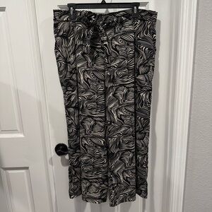 Eliane Rose Black & Cream Abstract Wide-Leg Pants –‎ XL